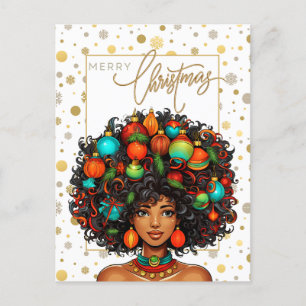 Carte Postale Noir Noël Sista Melanin Queen Femmes Noël