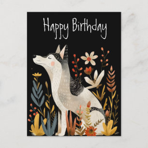 Carte postale noire de bonne fête avec art populai