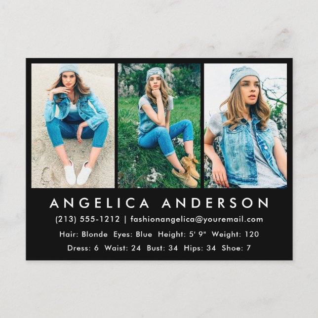 Carte postale noire de la carte photo comp de modè (Devant)