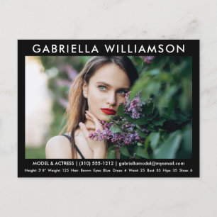 Carte postale noire de l'acteur modèle