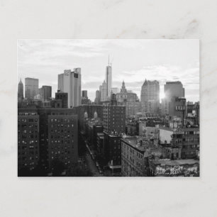 Carte postale noire et blanche de New York City