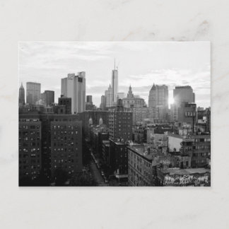 Carte postale noire et blanche de New York City