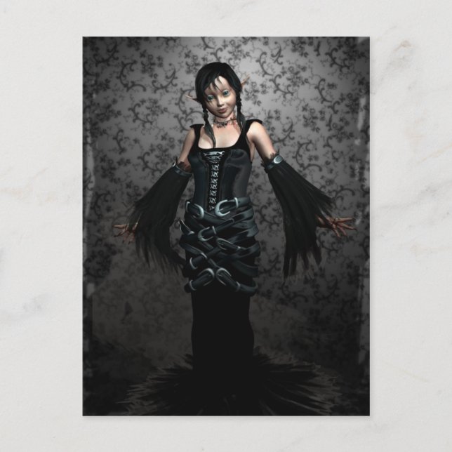 Carte postale noire gothique (Devant)