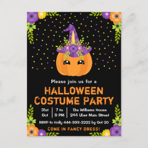 Carte postale noire Halloween Fancy Robe Costume P
