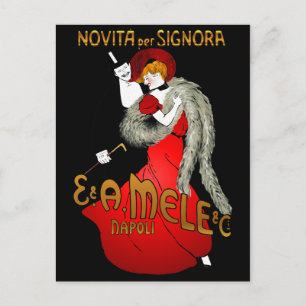 Carte postale noire Lady in Red