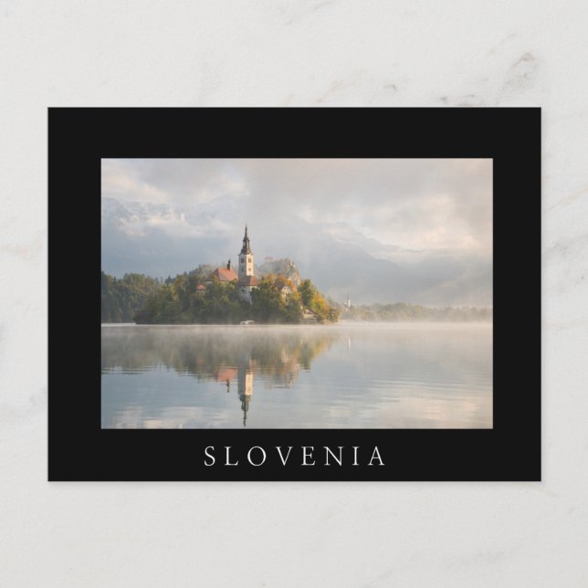 Carte postale noire lever de soleil sur le lac de  (Devant)