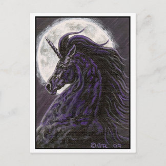 Carte postale noire Unicorn 2 Art