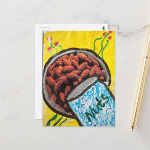 Carte Postale Noix Amandes Collage Multimédia