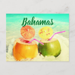 Carte Postale noix de coco des Bahamas