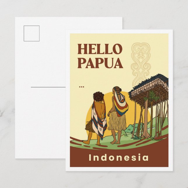Carte Postale Noken Papua Indonesia Travel (Devant / Derrière)