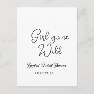 Carte Postale Nom date de fête de mariage girl gone wild simple 