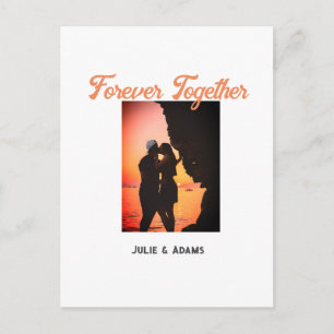 Carte Postale nom date photo couple mariage pour toujours ensemb