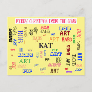 Carte Postale Nom de famille personnalisé Word Cloud personnalis