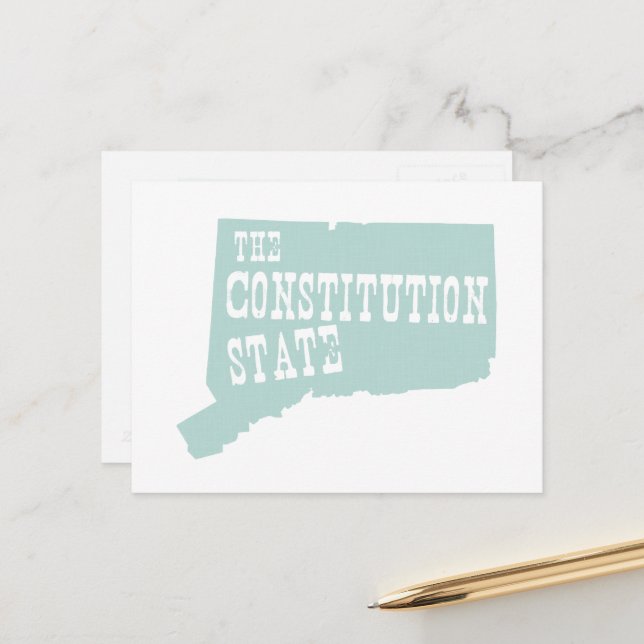 Carte Postale Nom de l'état du Connecticut (Devant/Arrière en situation)