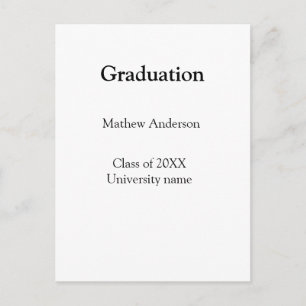 Carte Postale nom de remise des diplômes promotion 20XX nom de l