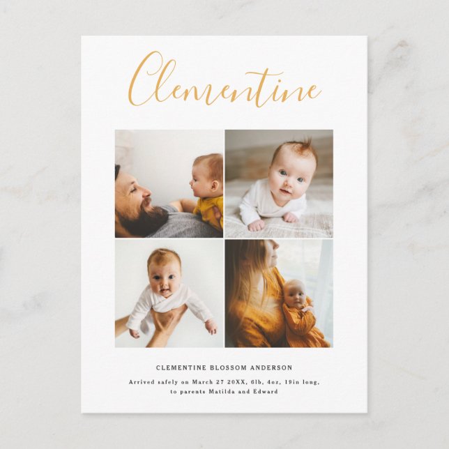 Carte Postale Nom de script moderne multi photo polka point (Devant)