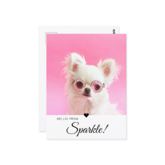 Carte Postale Nom de script photo moderne tendance QR Code