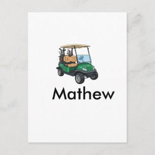 Carte Postale Nom de voiture de golf verte cadeaux de sport pour