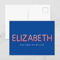 Nom d'Elizabeth dans les néons brillants