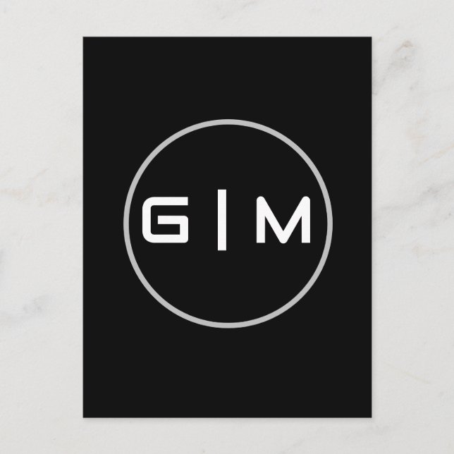 Carte Postale Nom d'initiales personnalisables (Devant)