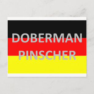 Carte Postale nom doberman pinscher sur drapeau-allemagne