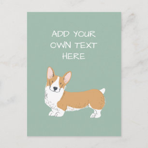 Carte Postale Nom du chien personnalisé Corgi