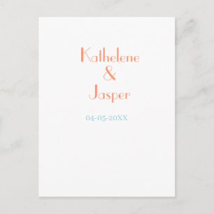 CARTE POSTALE NOM DU COUPLE PECHE VERT DATE MARIAGE ROMANTIQUE É