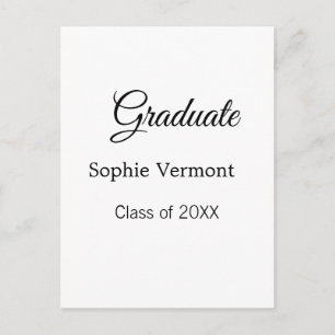 Carte Postale Nom du diplômé promotion 20XX félicitations simple