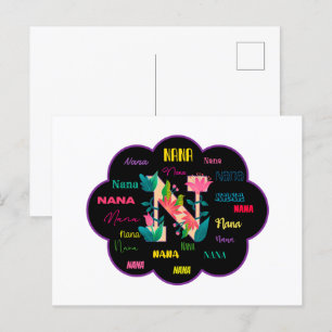 Carte Postale Nom floral Nana