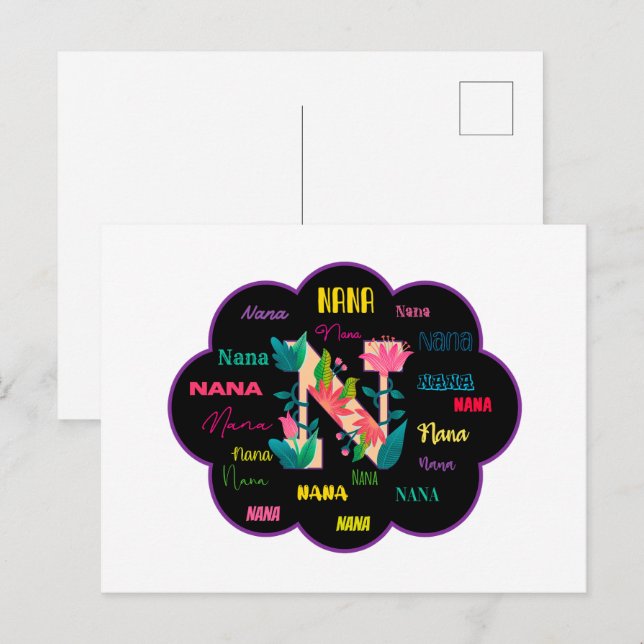 Carte Postale Nom floral Nana (Devant / Derrière)