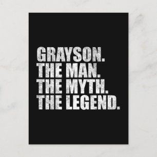 Carte Postale nom Grayson, Grayson L'Homme Le Mythe La Légende
