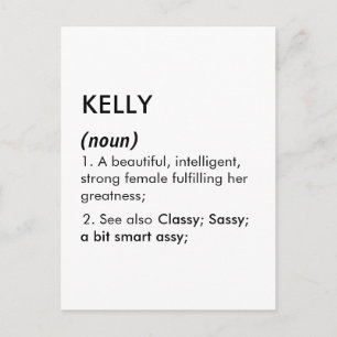 Carte Postale Nom Kelly, Nom modifiable, Nom personnalisé