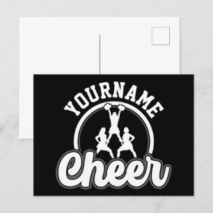 Carte Postale NOM personnalisé Cheer Team Varsity Pom-pom girl