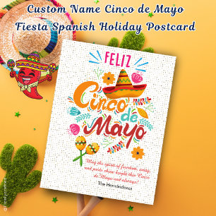 Carte Postale Nom personnalisé Cinco de Mayo Fiesta Espagne