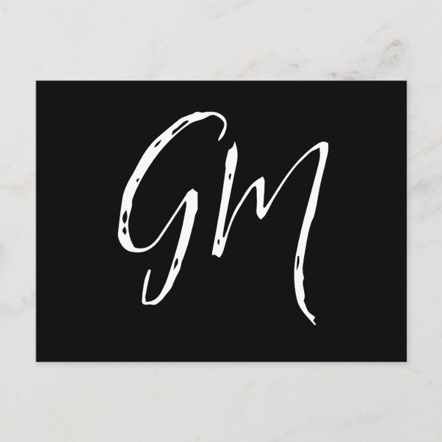 Carte Postale Nom personnalisé Initiales personnalisées deux let (Devant)