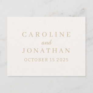Carte Postale Nom personnalisé Mariage Simple Moderne Élégant  