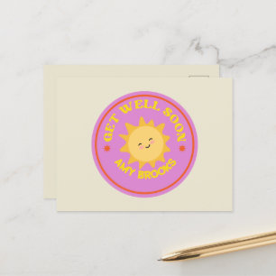 Carte Postale Nom personnalisé obtenez bien bientôt soleil texte