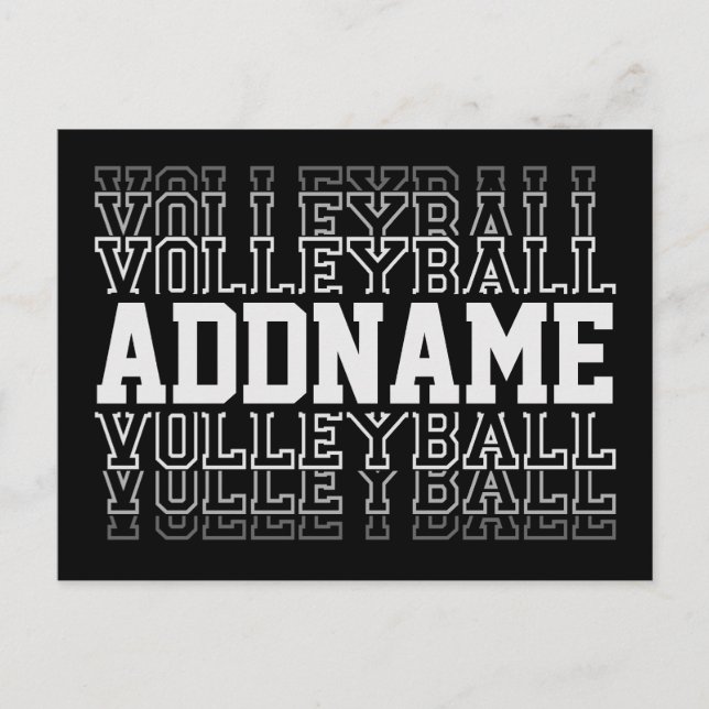Carte Postale NOM PERSONNALISÉ Vanisant Volleyball Logo Joueur d (Devant)