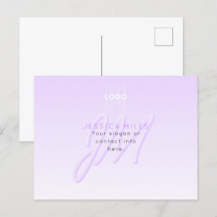Carte Postale Nom professionnel et Modèle Slogan   Violet clair
