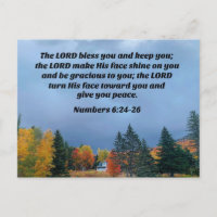 Nombres 6:24,26 Que le Seigneur vous bénisse et vo