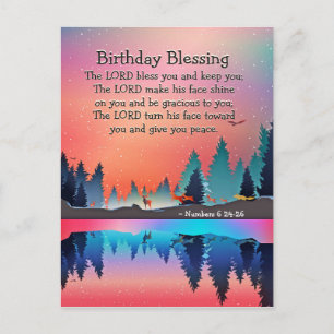 Carte Postale Nombres 6:24 La bénédiction d'anniversaire Le Seig