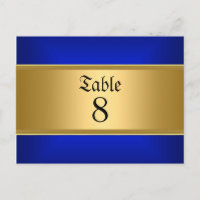 Nombres de table de mariage bleu royal bleu