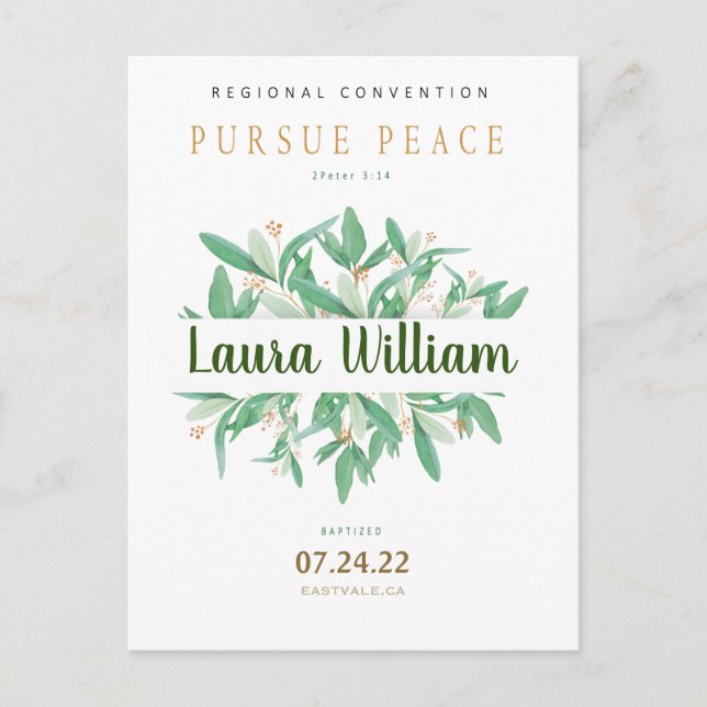 Carte Postale NomCarte postale Baptême de Convention JW 2022 per (Devant)