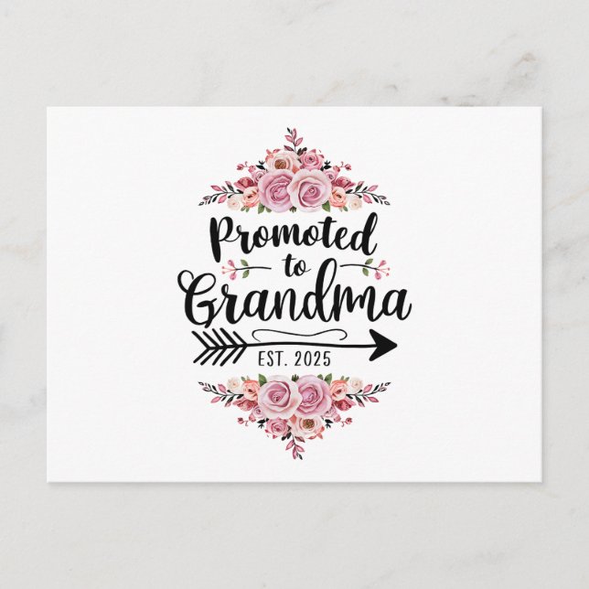 Carte Postale Nommée Grand-Mère 2025 Annonce de Grossesse (Devant)