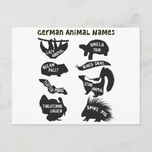 Carte Postale Noms animaux allemands