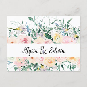 Carte Postale Noms de chambre florale personnalisés Enregistrer