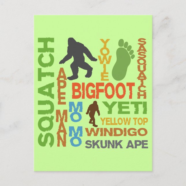 Carte Postale Noms Pour Bigfoot (Devant)