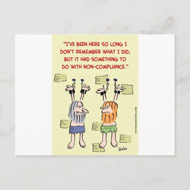 Carte Postale non-conformité détenus pendants (Devant)