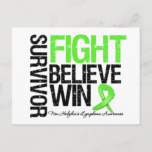 Carte Postale Non Hodgkins Lymphoma Survivor Fight Believe Win M (Devant)