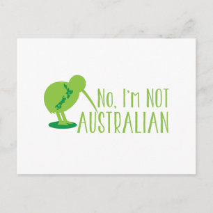 Carte Postale Non, je ne suis PAS AUSTRALIEN (avec le kiwi et la